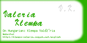 valeria klempa business card